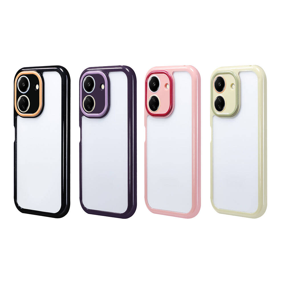 Xiaomi Poco C65 Uyumlu Kılıf Kamera Korumalı Renkli Kenar ve Çerçeve Tasarımlı Zore Vitamin Kapak - 1