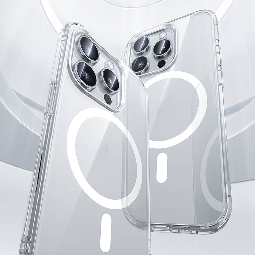 Apple iPhone 15 Pro Max Uyumlu Kılıf Magsafe Şarj Özellikli Airbagli Şeffaf Benks LucentPro Serisi Kapak - 13