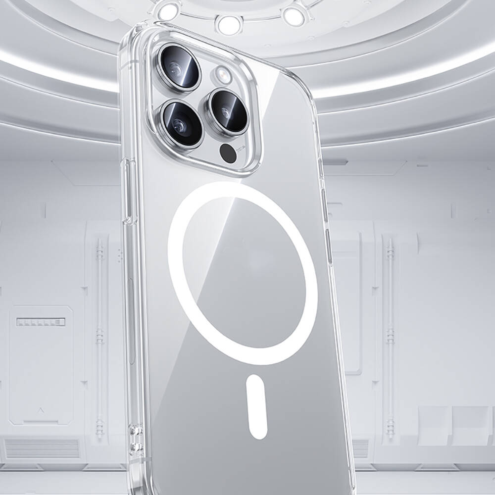 Apple iPhone 15 Pro Max Uyumlu Kılıf Magsafe Şarj Özellikli Airbagli Şeffaf Benks LucentPro Serisi Kapak - 15