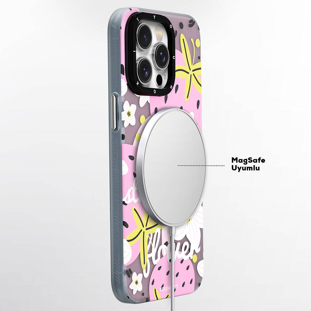 Apple iPhone 14 Uyumlu Kılıf Magsafe Şarj Özellikli Yaz Meyvesi Desenli Youngkit Fruity Flavour Serisi Kapak - 4