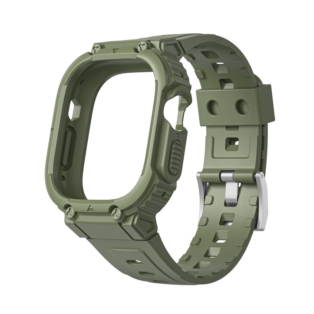 Apple Watch 7 45mm Uyumlu Wiwu Wi-WB014 Armor Serisi 2in1 Sert PC Kasa Koruyuculu Silikon Kordon - 4