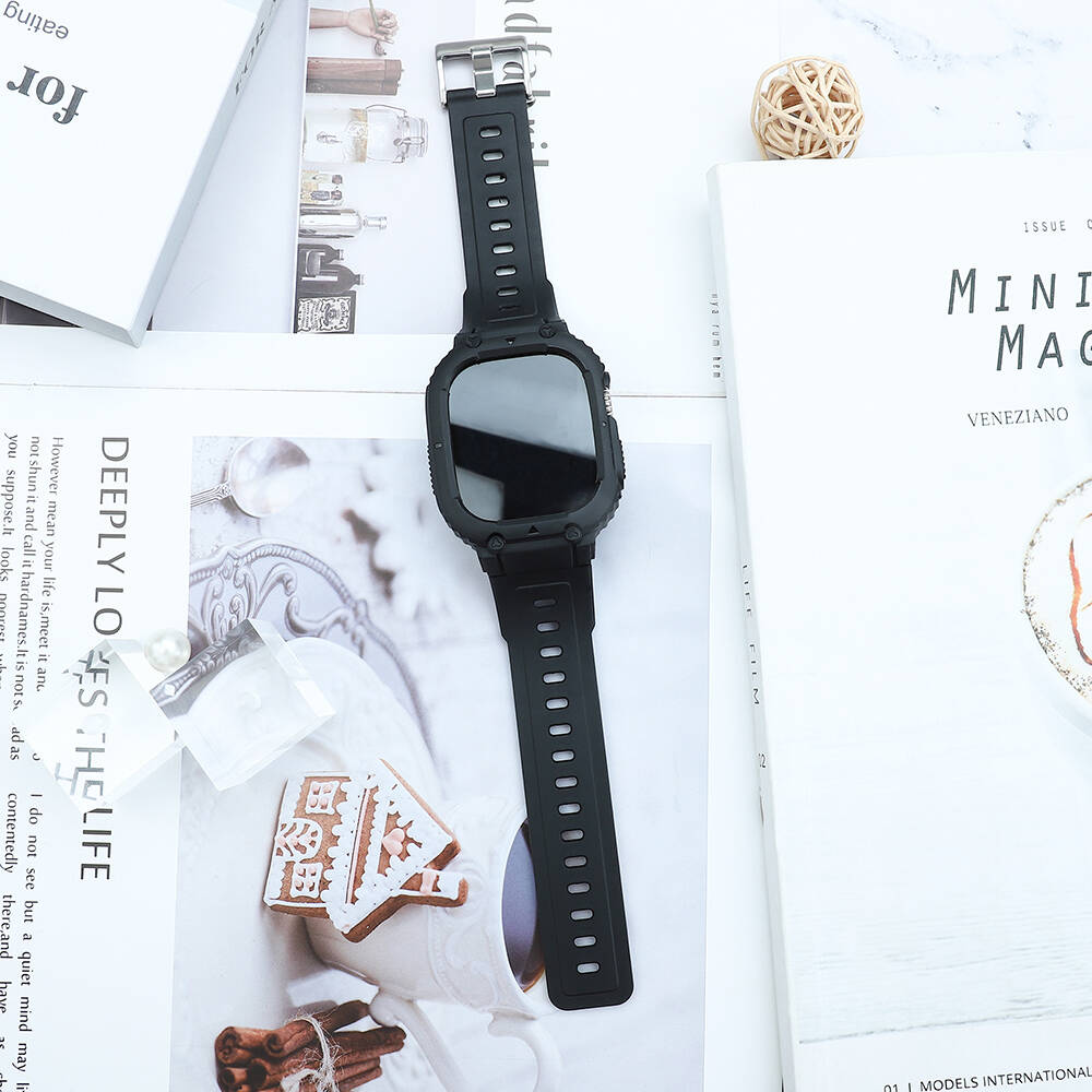 Apple Watch 7 45mm Uyumlu Wiwu Wi-WB014 Armor Serisi 2in1 Sert PC Kasa Koruyuculu Silikon Kordon - 10