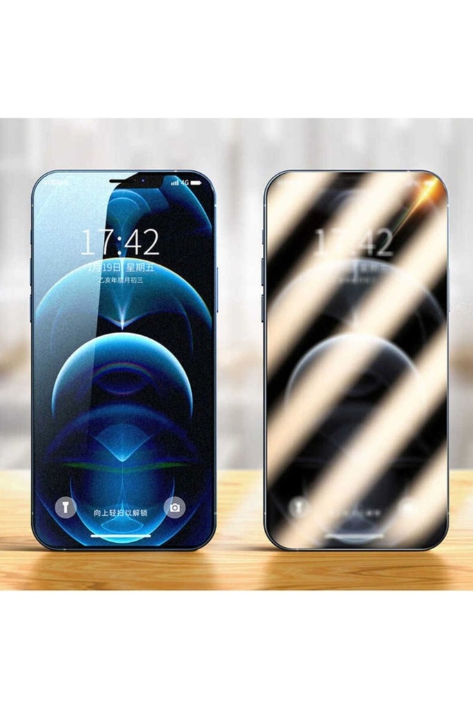 Apple iPhone 13 Uyumlu Zore Fit Hard Mat Privacy Cam Ekran Koruyucu