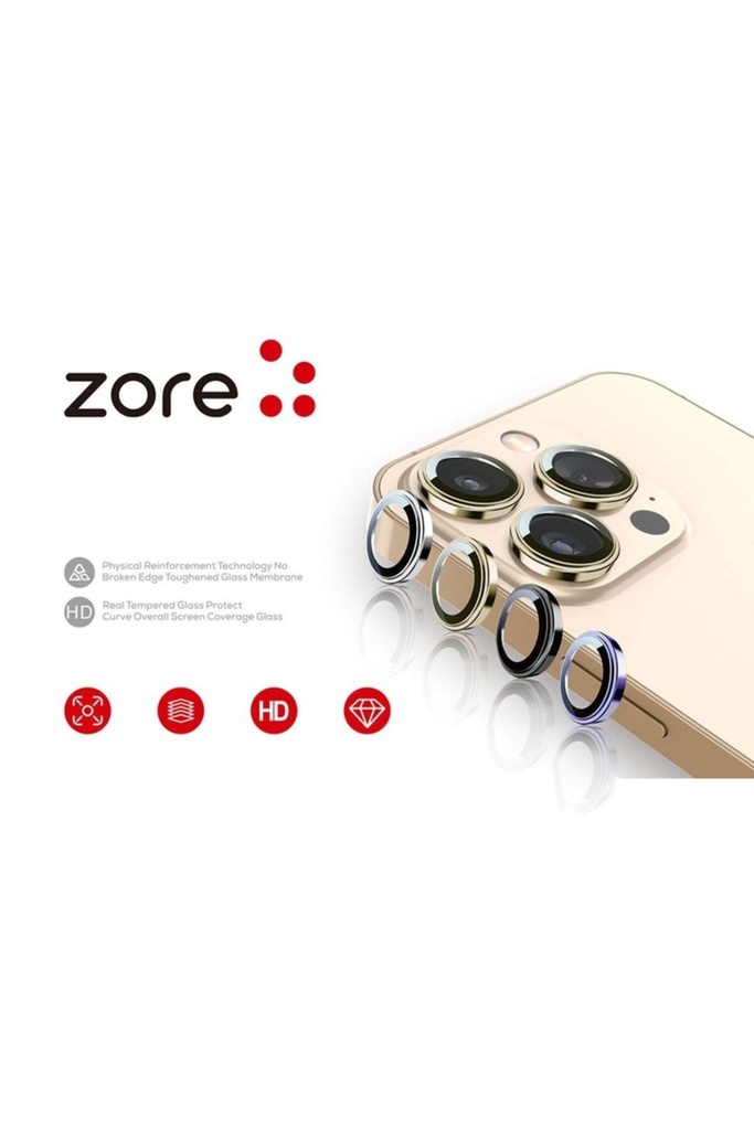 Apple iPhone 13 Uyumlu Zore CL-12 Premium Safir Parmak İzi Bırakmayan Anti-Reflective Kamera Lens Koruyucu