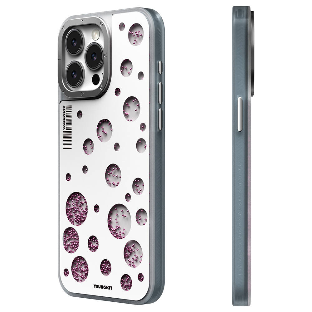 Apple iPhone 14 Pro Uyumlu Kılıf Magsafe Şarj Özellikli Youngkit Quicksand Beads Serisi Kapak - 1