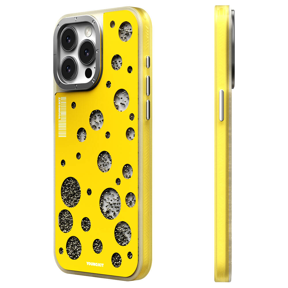 Apple iPhone 14 Pro Uyumlu Kılıf Magsafe Şarj Özellikli Youngkit Quicksand Beads Serisi Kapak - 3