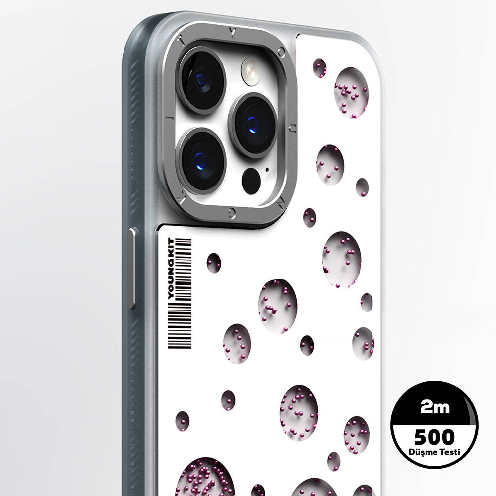 Apple iPhone 14 Pro Uyumlu Kılıf Magsafe Şarj Özellikli Youngkit Quicksand Beads Serisi Kapak - 4