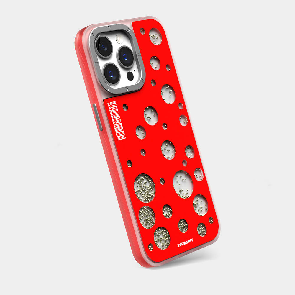 Apple iPhone 14 Pro Uyumlu Kılıf Magsafe Şarj Özellikli Youngkit Quicksand Beads Serisi Kapak - 5