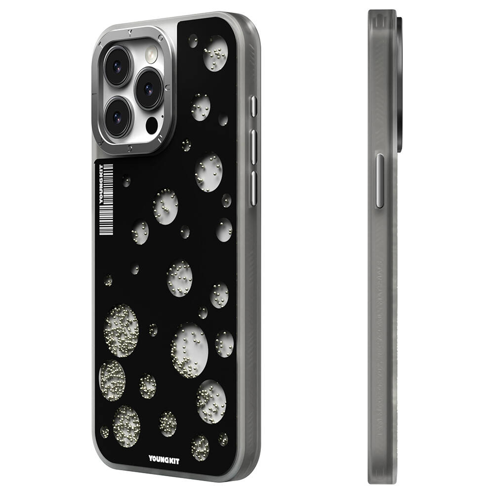 Apple iPhone 14 Pro Max Uyumlu Kılıf Magsafe Şarj Özellikli Youngkit Quicksand Beads Serisi Kapak - 3