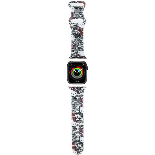 Apple Watch 38mm Uyumlu Hello Kitty Orjinal Lisanslı Etiket Graffiti Silikon Kordon