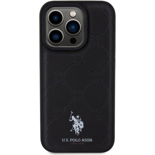 Apple iPhone 15 Pro Uyumlu Kılıf U.S. Polo Assn. Orjinal Lisanslı HS Desenli Baskı Logolu Suni Deri Kapak