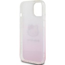 Apple iPhone 15 Uyumlu Kılıf Hello Kitty Orjinal Lisanslı Yazı ve İkonik Logolu Elektroplating Kaplama Gradyan Kapak