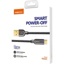 Recci RS02C Smart Power-Off Serisi Hızlı Şarj Özellikli USB-A To Type-C Kablo 1M