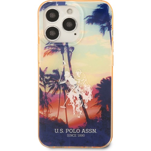 Apple iPhone 14 Pro Uyumlu Kılıf U.S. POLO ASSN. Renkli Ağaç Baskılı Dizayn Kapak