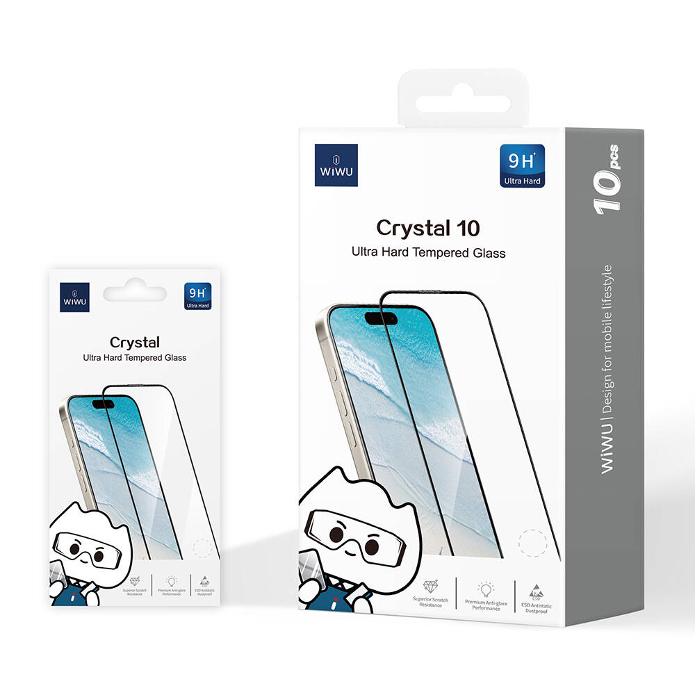 Apple iPhone 13 Uyumlu Wiwu GT-008 Polimer Oleofobik Kaplama Şeffaf Pürüzsüz Temperli Cam Ekran Koruyucu 10'lu Paket - 7
