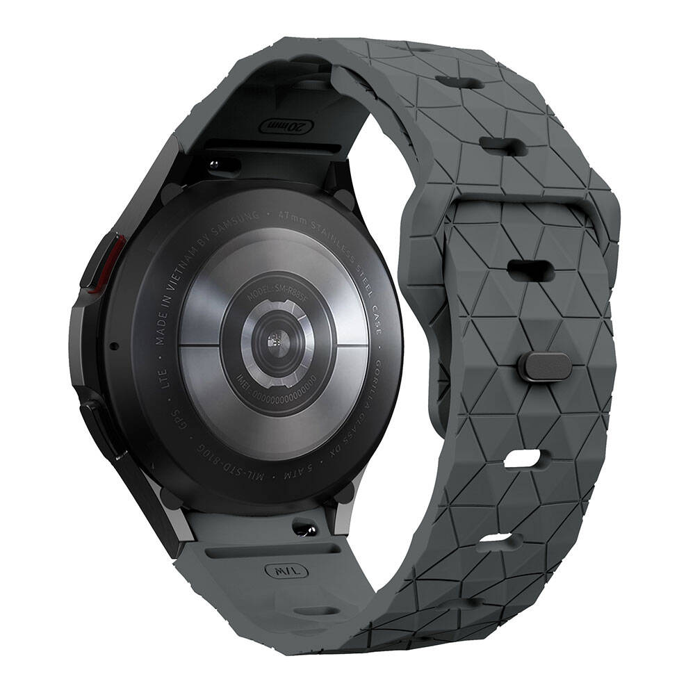 Samsung Galaxy Watch 6 44mm Uyumlu Zore KRD-116 20mm Futbol Desenli Spor Tasarımlı Silikon Kordon - 27
