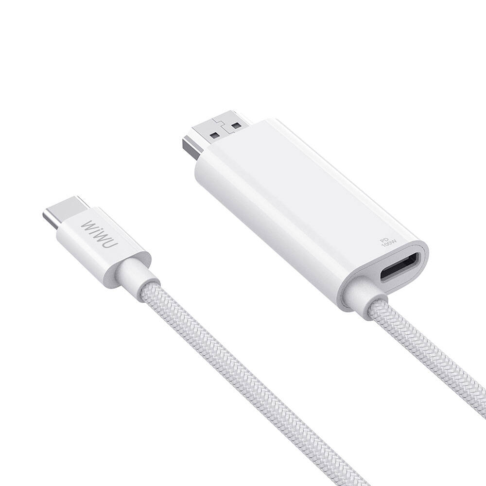 Wiwu Wi-PS001 Type-C to HDMI (4K@60Hz) PD Şarj ve Projeksiyon Kablosu 1.8M - 1
