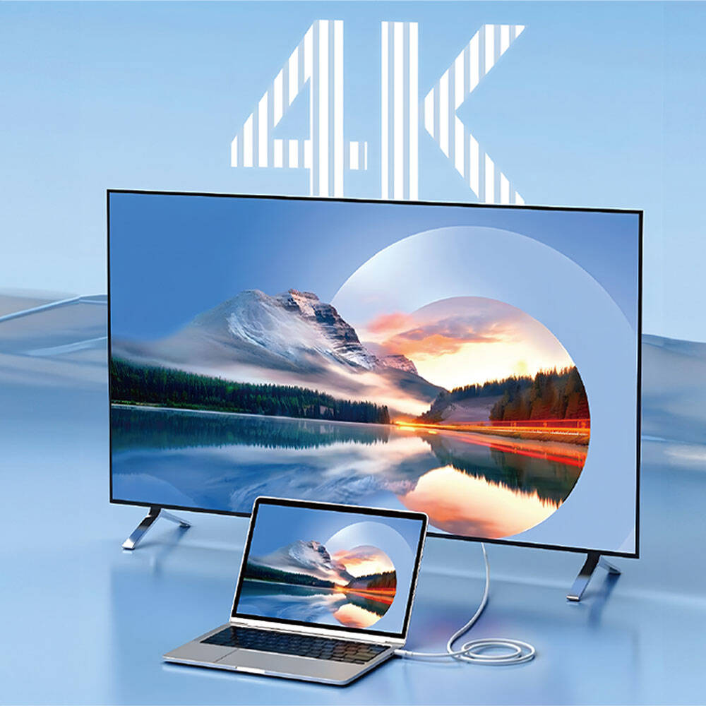 Wiwu Wi-PS001 Type-C to HDMI (4K@60Hz) PD Şarj ve Projeksiyon Kablosu 1.8M - 5