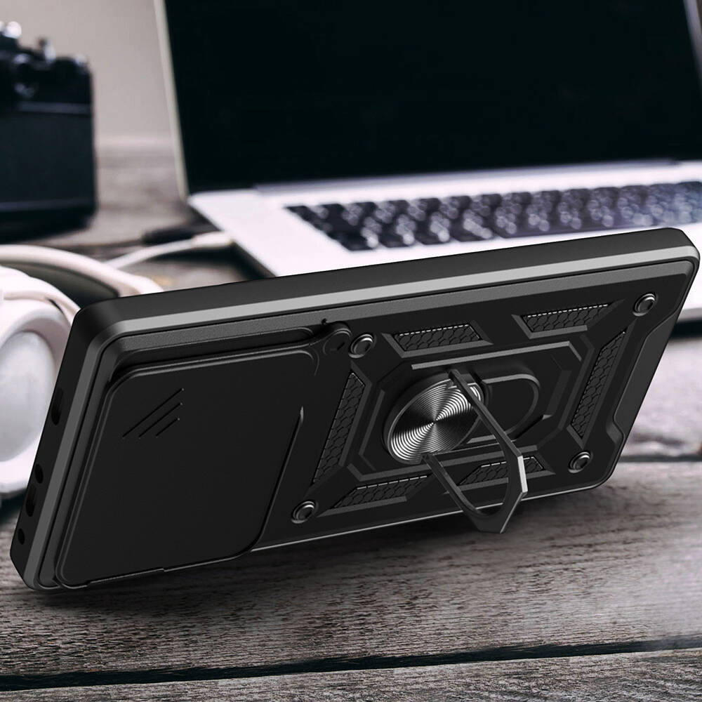 Xiaomi Redmi 13 4G Uyumlu Kılıf Magnetik Standlı Kamera Korumalı Zore Sürgülü Vega Kapak - 7