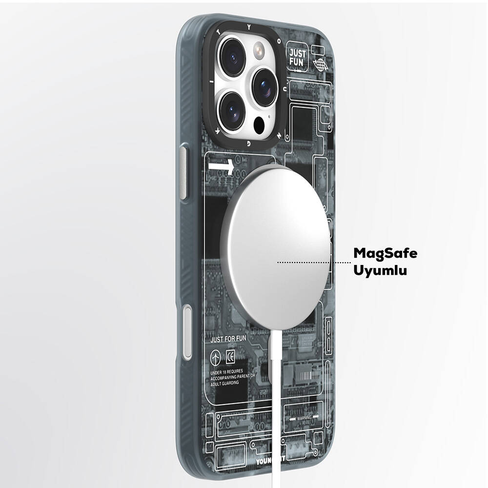 Apple iPhone 16 Pro Kılıf Magsafe Şarj Özellikli YoungKit Technology Serisi Kapak - 5