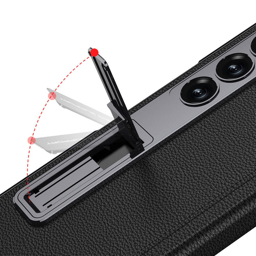 ​Samsung Galaxy Z Fold 6 Uyumlu Kılıf Deri Kalem Bölmeli Standlı Zore Kıpta Premium Kılıf - 2