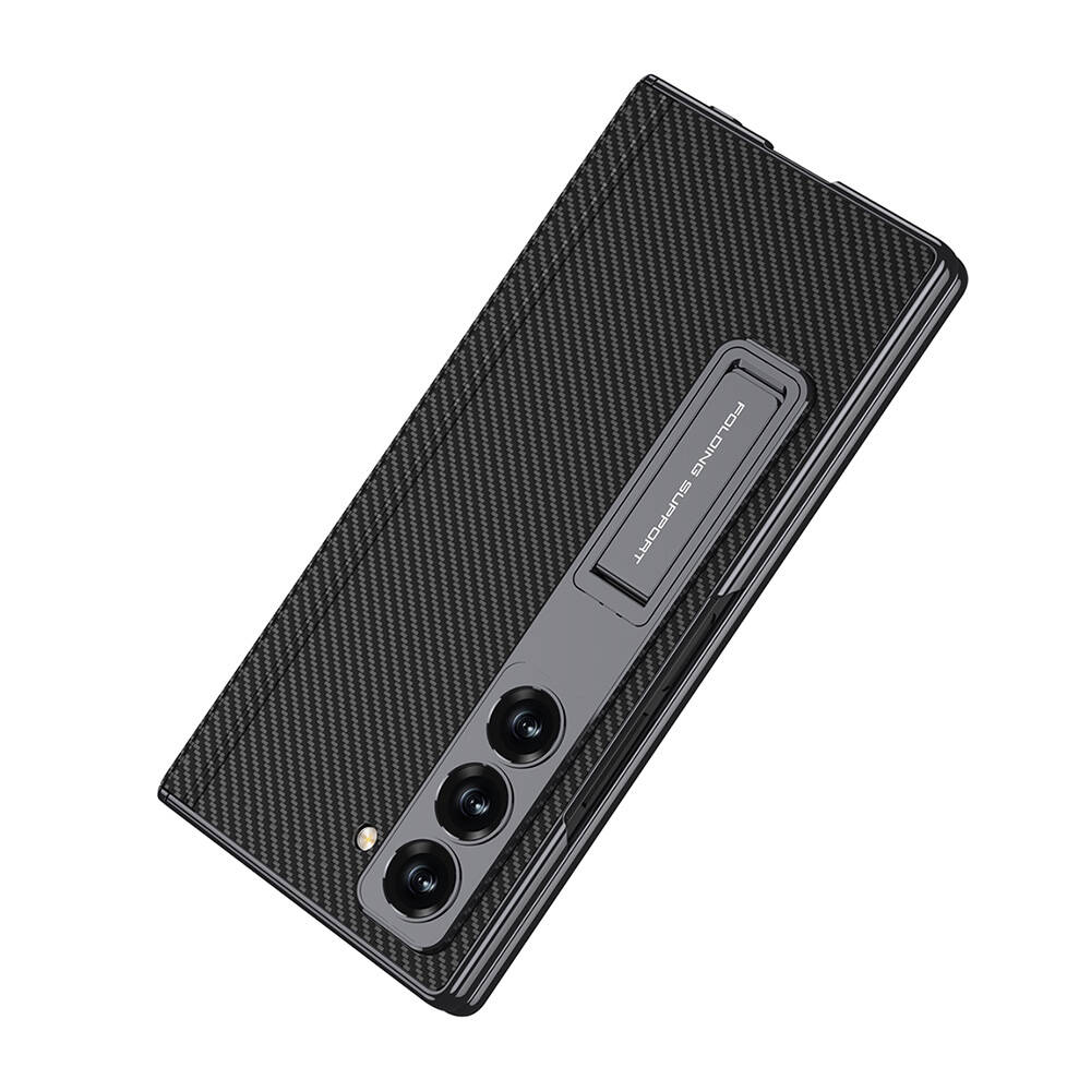 ​Samsung Galaxy Z Fold 6 Uyumlu Kılıf Deri Kalem Bölmeli Standlı Zore Kıpta Premium Kılıf - 4