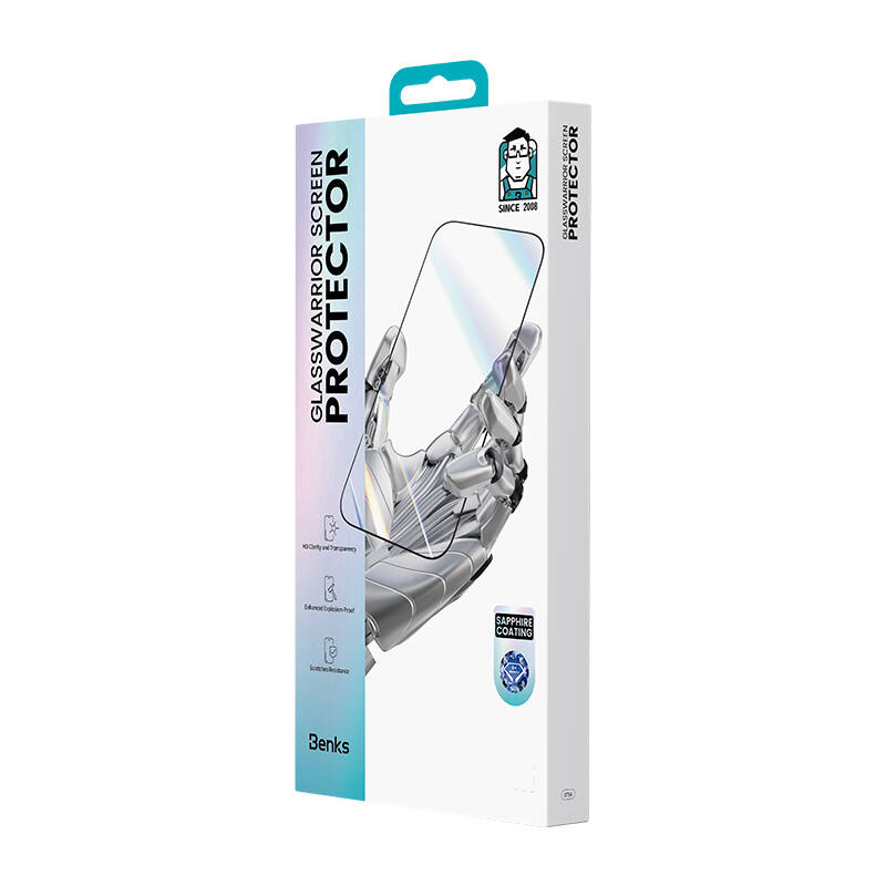 Apple iPhone 14 Pro Max Uyumlu Benks Glass Warrior Safir Coating 0.3mm Cam Ekran Koruyucu + Kolay Uygulama Aparatı - 12