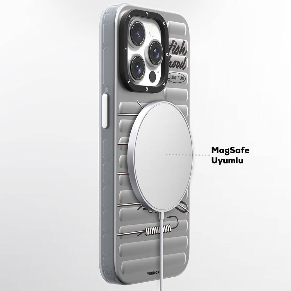 Apple iPhone 14 Pro Max Uyumlu Kılıf Magsafe Şarj Özellikli YoungKit Fishing Serisi Kapak - 5