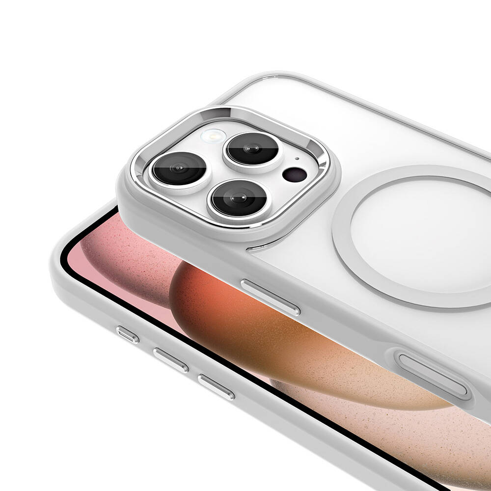 Apple iPhone 16 Pro Max Kılıf Wireless Şarj Özellikli Zore Krom Magsafe Silikon Kapak - 7