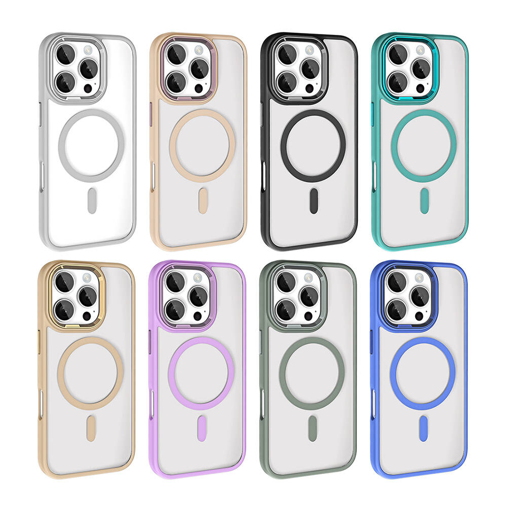 Apple iPhone 16 Pro Max Kılıf Wireless Şarj Özellikli Zore Krom Magsafe Silikon Kapak - 16