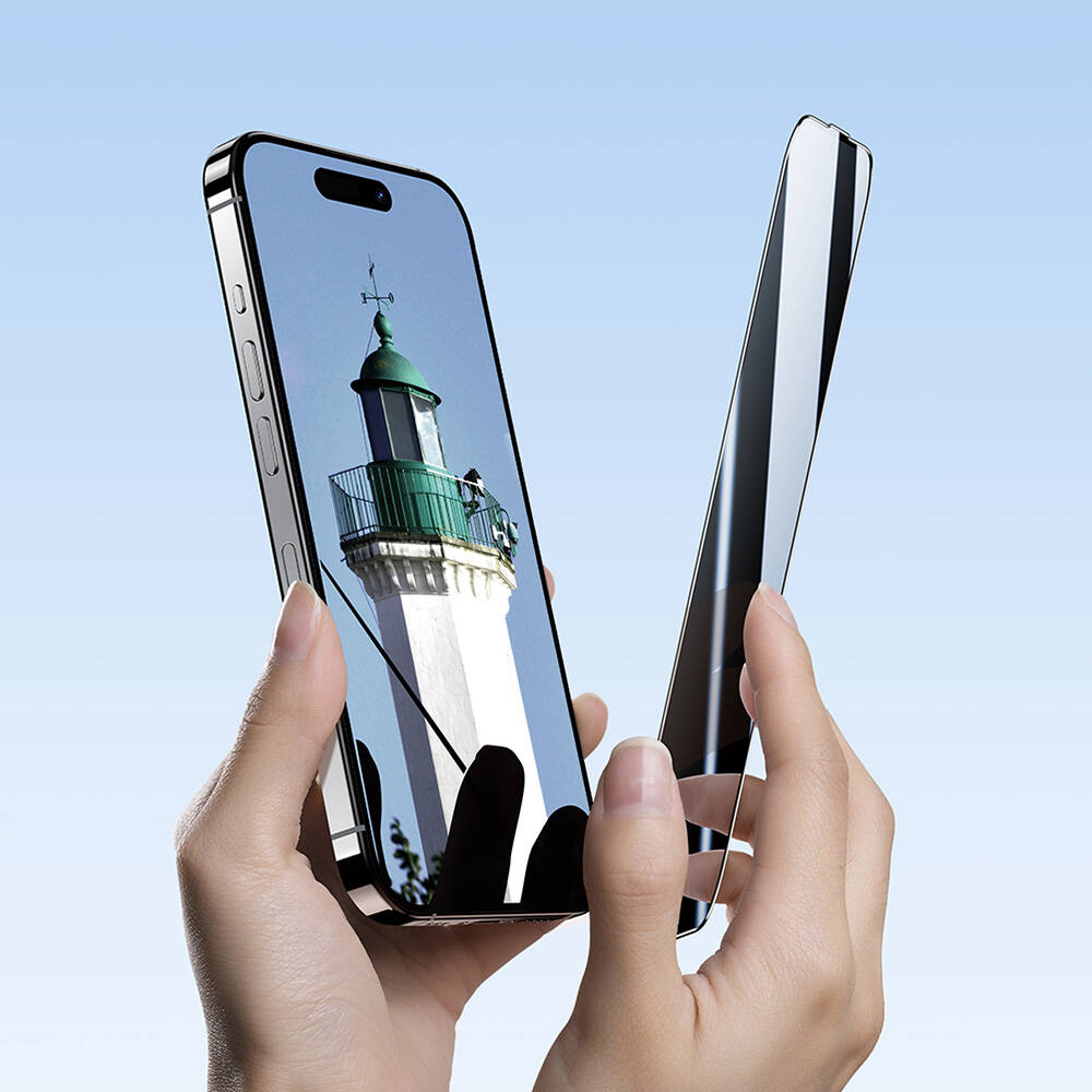 Apple iPhone 16 Pro Benks Ultra Shield 0.3mm Privacy Ekran Koruyucu + Kolay Uygulama Aparatlı - 7