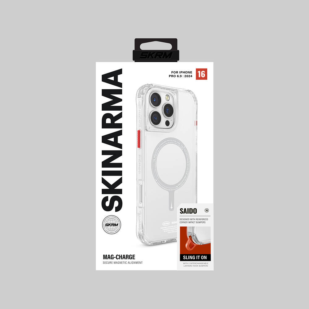 Apple iPhone 16 Pro Max Uyumlu Kılıf SkinArma Şeffaf Airbag Tasarımlı Magsafe Şarj Özellikli Saido Kapak - 7