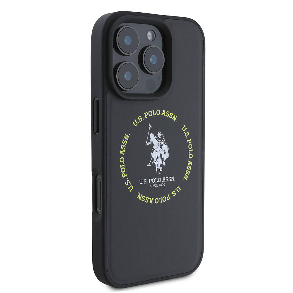 Apple iPhone 16 Pro Max Uyumlu Kılıf U.S. Polo Assn. Orjinal Lisanslı Magsafe Şarj Özellikli Circle ve Double Horse Logolu Deri Kapak - 3