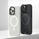 Apple iPhone 16 Pro Uyumlu Kılıf Magsafe Şarj Özellikli Kamera Standlı Silikon Youngkit Bitty Cream Kapak - 7