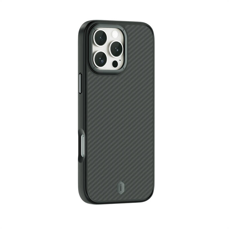 Apple iPhone 16 Pro Uyumlu Kılıf Wiwu DCC-205 Magsafe Şarj Özellikli Aramid Fiber Tasarım Kevlar Kapak - 1