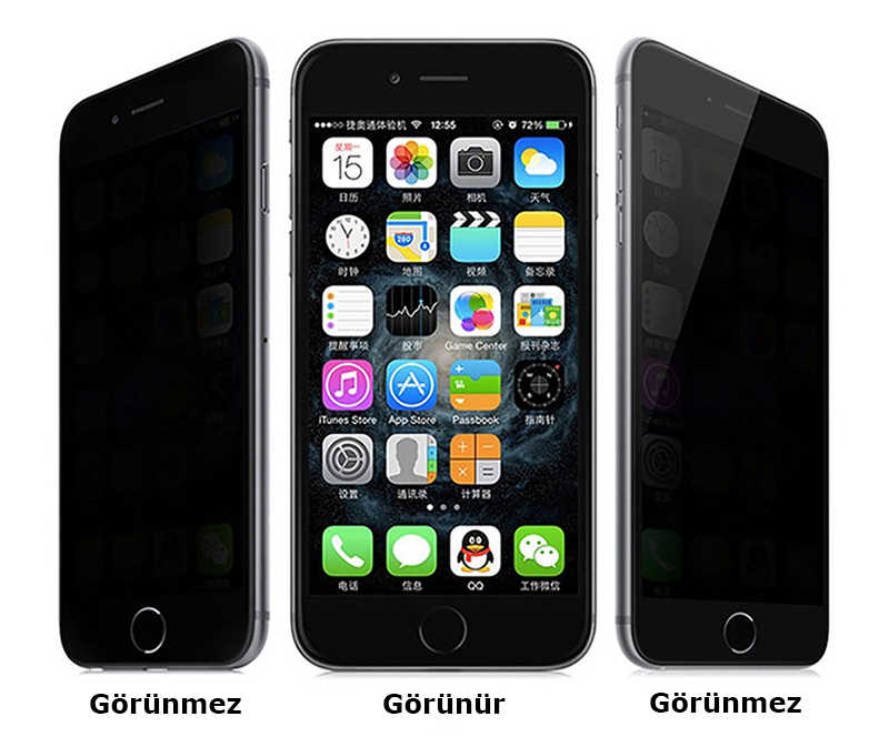Apple iPhone 7 Plus Uyumlu Zore Kor Privacy Cam Ekran Koruyucu - 1