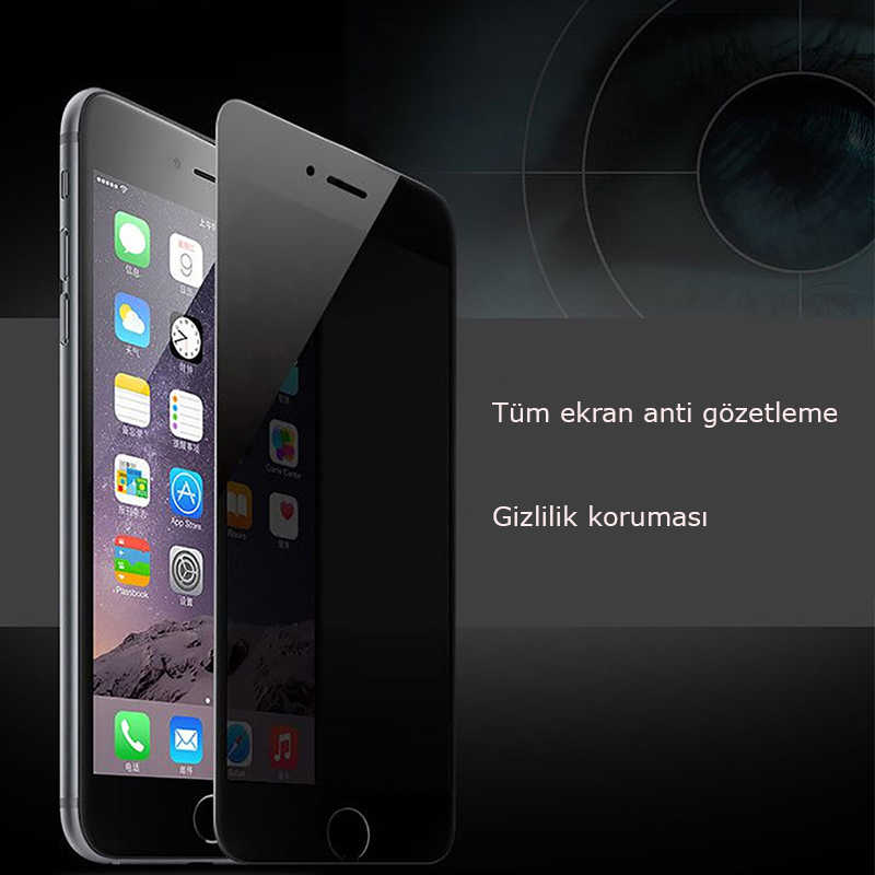 Apple iPhone 7 Plus Uyumlu Zore Kor Privacy Cam Ekran Koruyucu - 3