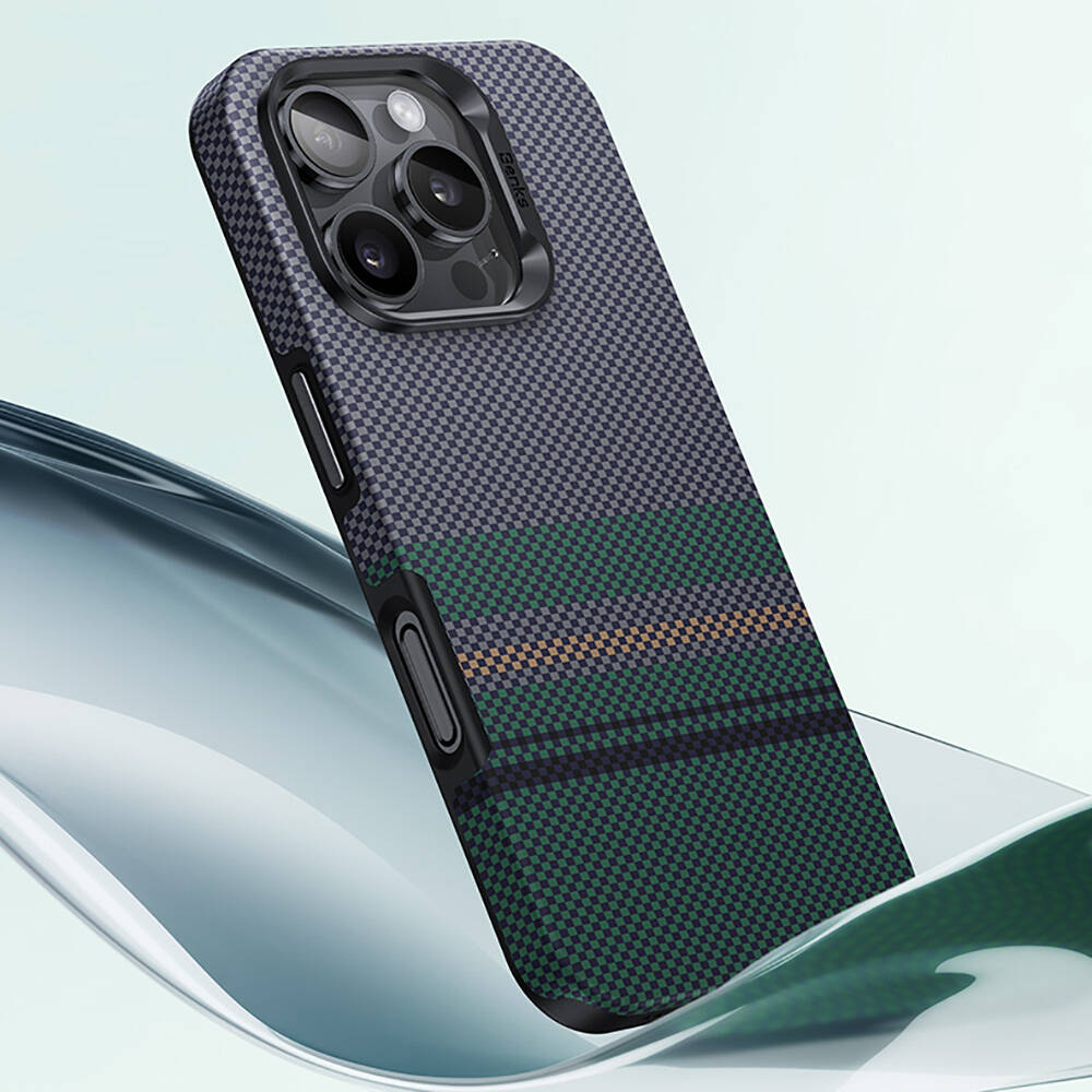 Apple iPhone 16 Pro Uyumlu Kılıf Magsafe Şarj Özellikli Karbon Fiber Tasarımlı Benks Aurora ArmorPro Kevlar Kapak - 8
