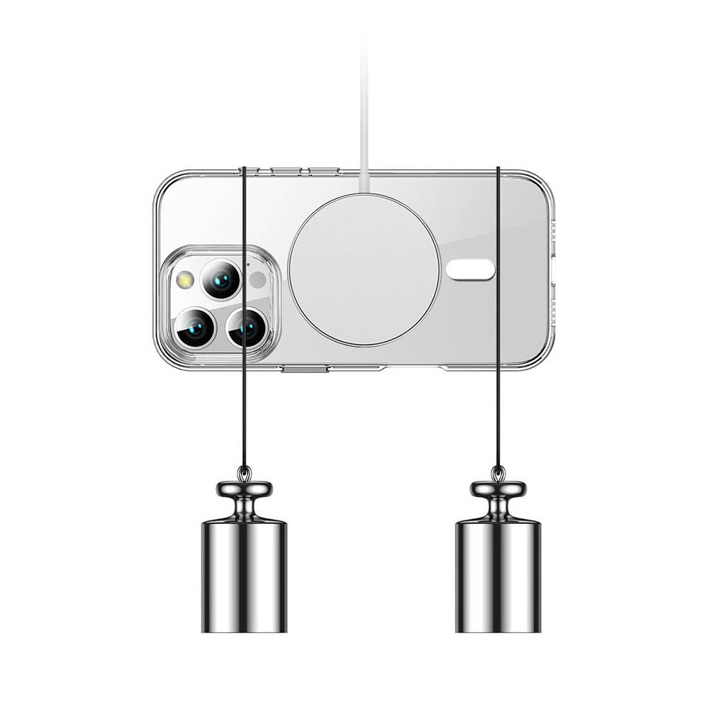 Apple iPhone 16 Pro Uyumlu Kılıf Magsafe Şarj Özellikli Transparan Sert PC Wlons Pita Kapak - 5