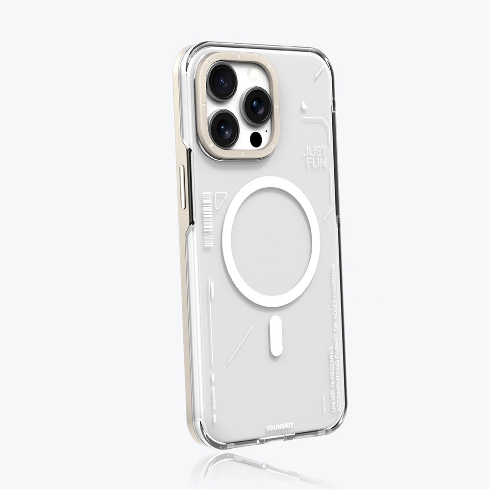 Apple iPhone 16 Pro Uyumlu Kılıf Magsafe Şarj Özellikli Çıkarılabilir Arka Yüzeyli Youngkit Mecha Kapak - 4