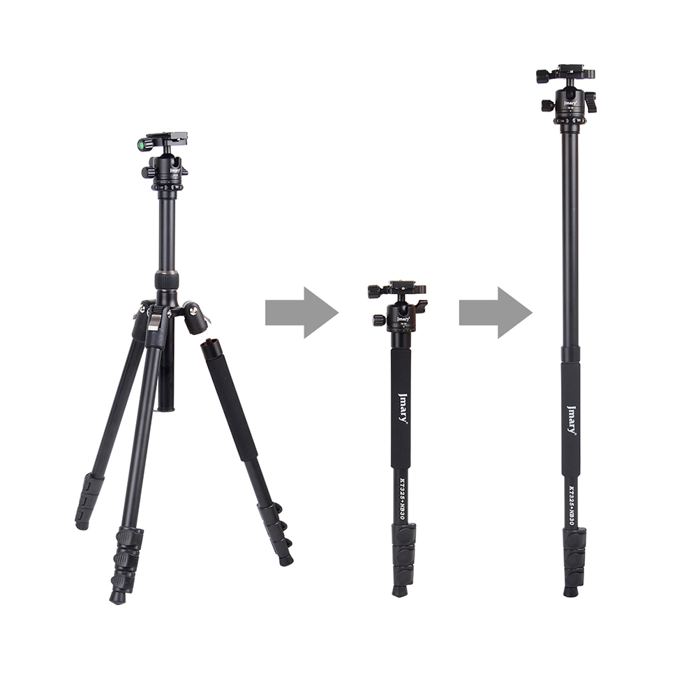 Jmary KT3255NB30 3 Kademeli 164.5cm Fonksiyonel Ayrılabilir Monopod Tasarım Başlıklı Tripod - 3