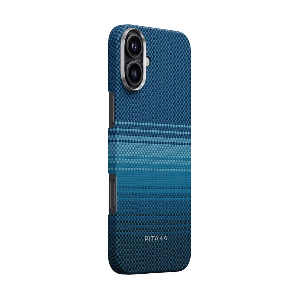 Apple iPhone 16 Uyumlu Kılıf Magsafe Şarj Özellikli Aramid Fiber Pitaka Tactile Woven Sunset-Moonrise Serisi Moonrise Kapak - 4