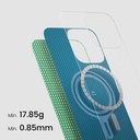Apple iPhone 16 Pro Max Uyumlu Kılıf Magsafe Şarj Özellikli Aramid Fiber Pitaka Ultra-Slim Classic Serisi Forest Green Kapak - 5