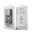 Apple iPhone 16 Pro Max Uyumlu Kılıf Hello Kitty Orjinal Lisanslı Magsafe Şarj Özellikli IML Baskı Kitty Head Logolu Sıvılı Simli Altın Ateşi Kapak - 7