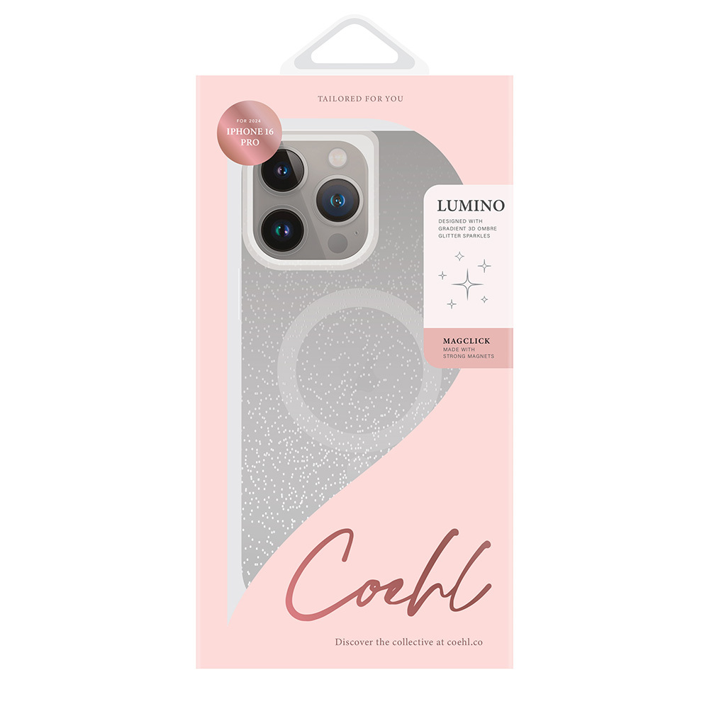 Apple iPhone 16 Pro Max Uyumlu Kılıf Magsafe Şarj Özellikli Simli Arka Yüzey Askı İpli Coehl Lumino Kapak - 11