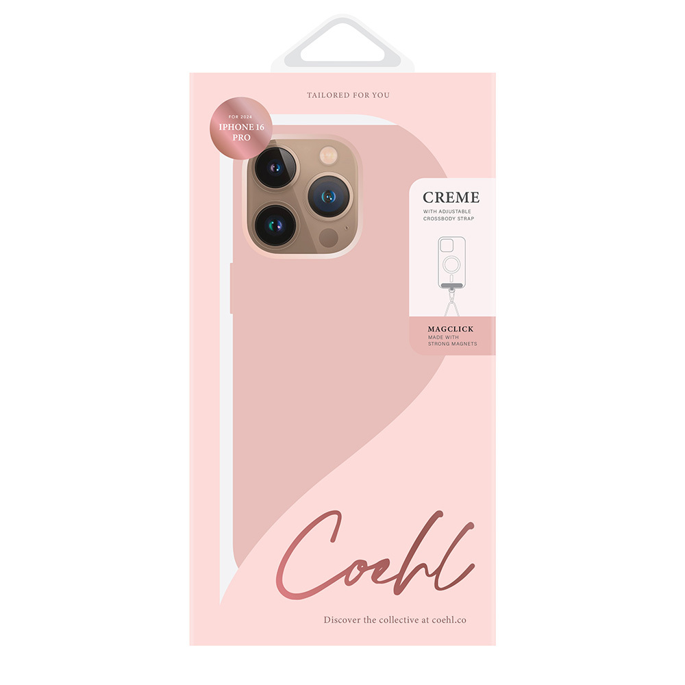 Apple iPhone 16 Pro Max Uyumlu Kılıf Magsafe Şarj Özellikli Soft Arka Yüzey Askı İpli Coehl Creme Kapak - 8