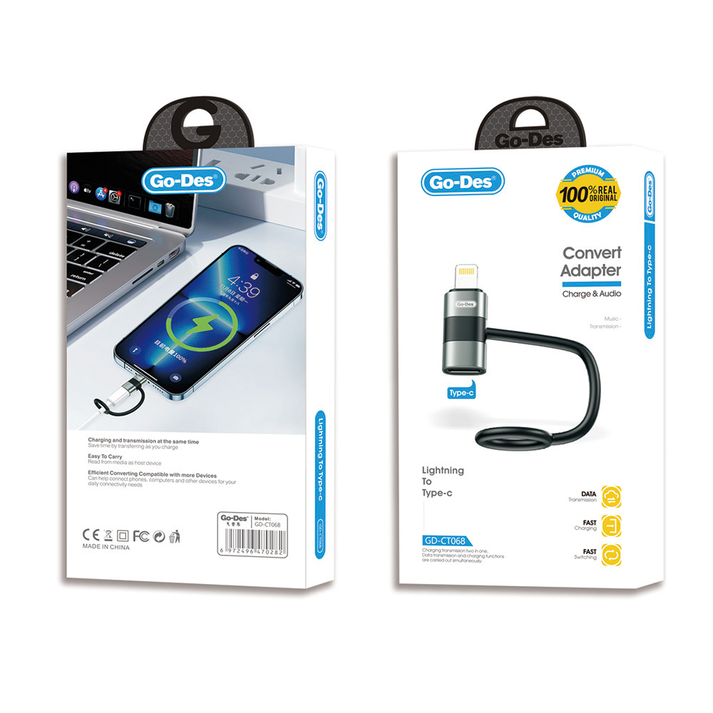 Go-Des GD-CT068  Lightning to Type-C Data Ve Hızlı Şarj Adaptörü - 2