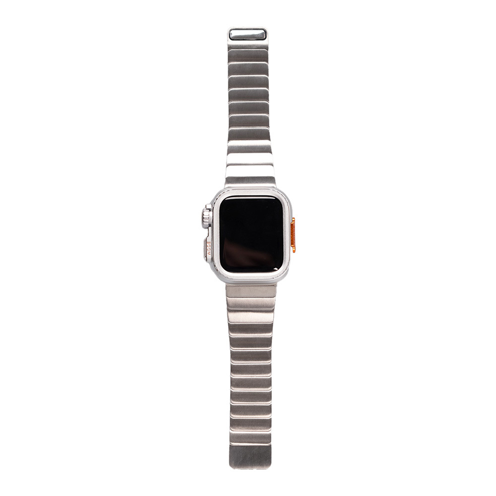 Apple Watch 44mm Uyumlu Zore KRD-126 Sert Kasa Koruyuculu Metal Kordon - 5