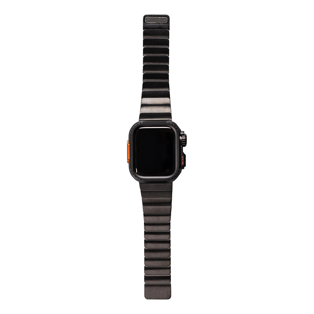 Apple Watch 7 45mm Uyumlu Zore KRD-126 Sert Kasa Koruyuculu Metal Kordon - 1
