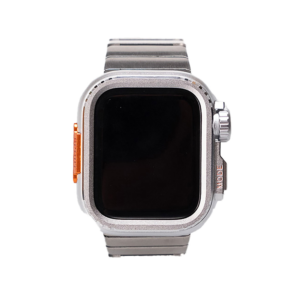 Apple Watch 7 45mm Uyumlu Zore KRD-126 Sert Kasa Koruyuculu Metal Kordon - 8